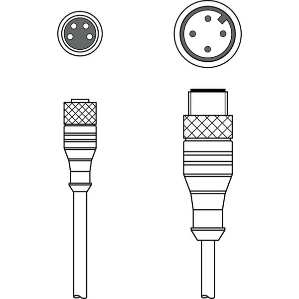 L-K-DS M8A-M12A-4P-0,3m-PVC0